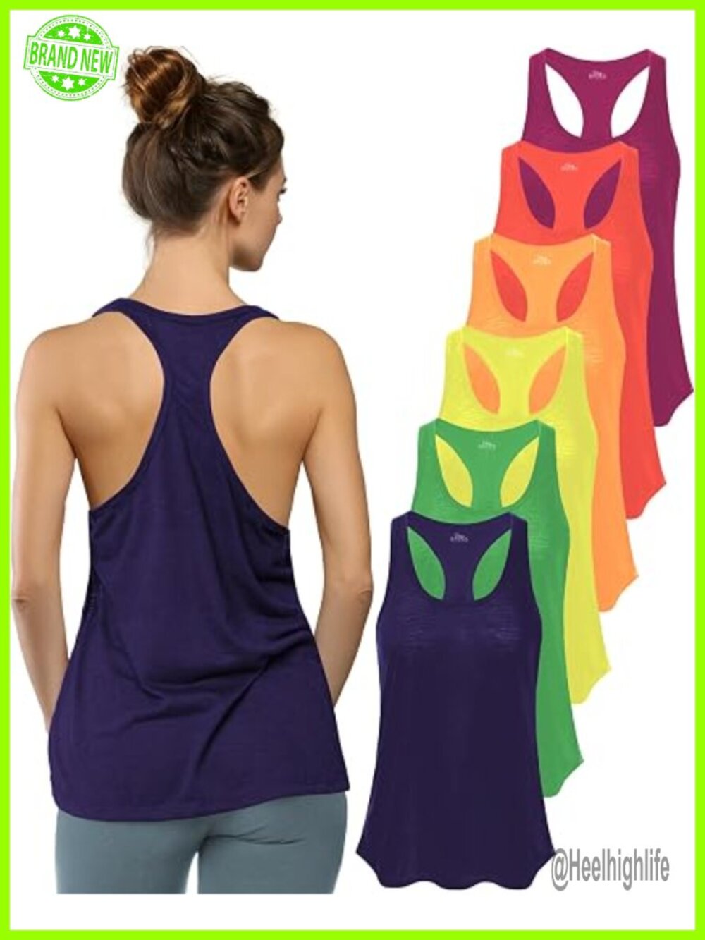 Flowy Burnout Slub Racerback Tank Tops Multi Pack Women's Activewear